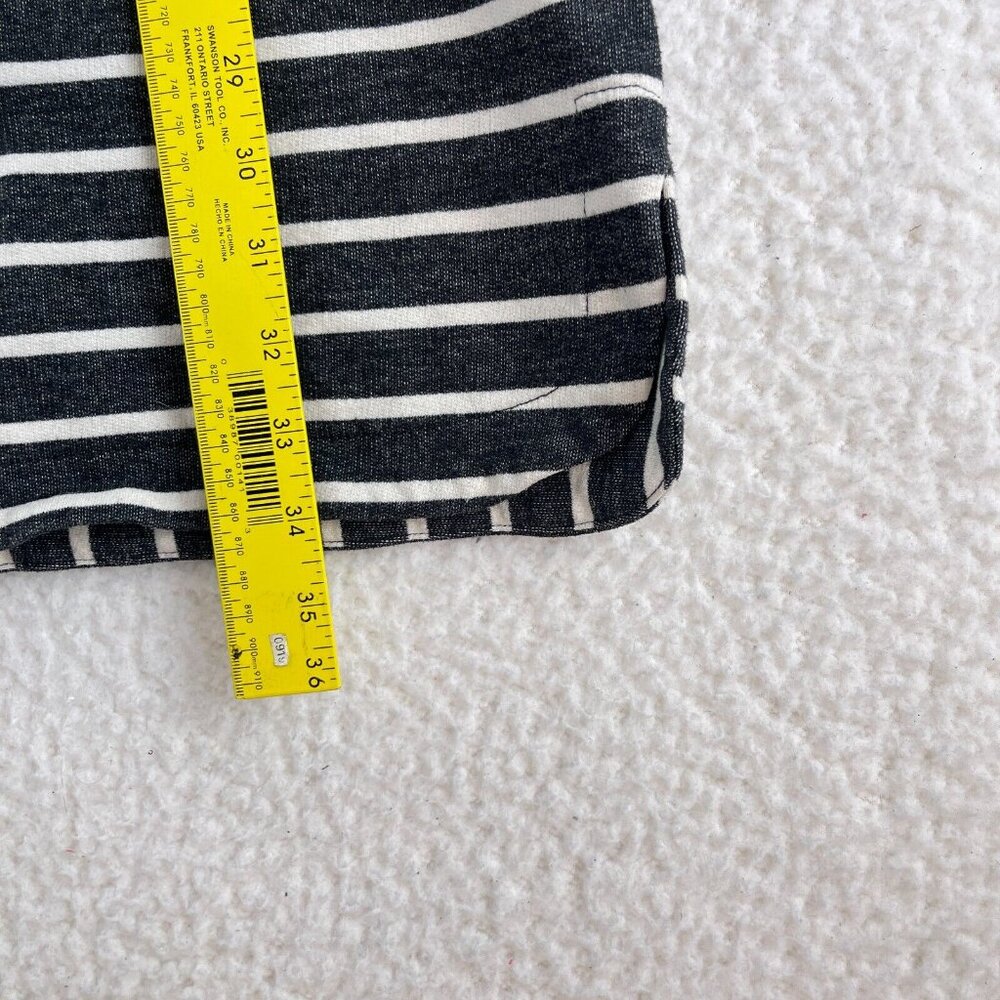 LOFT Dark Gray and White Striped Casual Dress - Picture 7 of 14